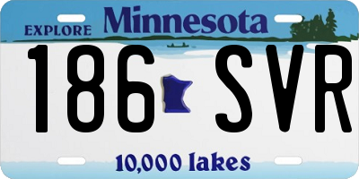 MN license plate 186SVR