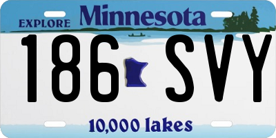MN license plate 186SVY