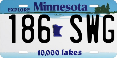 MN license plate 186SWG