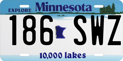 MN license plate 186SWZ