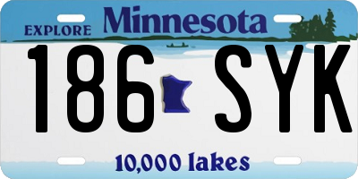 MN license plate 186SYK