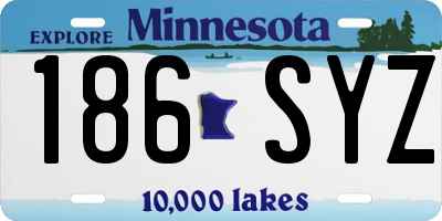 MN license plate 186SYZ