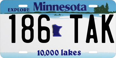 MN license plate 186TAK