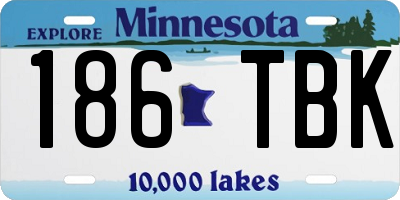 MN license plate 186TBK