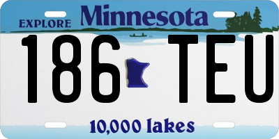 MN license plate 186TEU