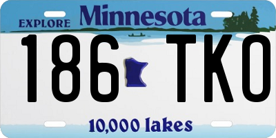 MN license plate 186TKO