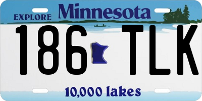 MN license plate 186TLK