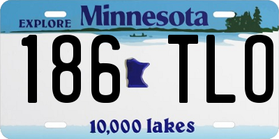 MN license plate 186TLO