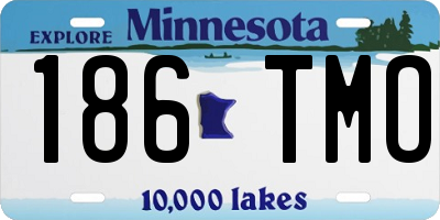 MN license plate 186TMO