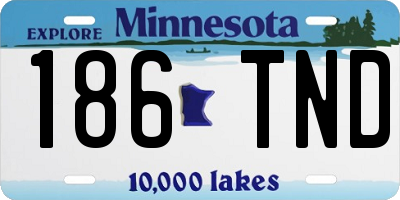 MN license plate 186TND