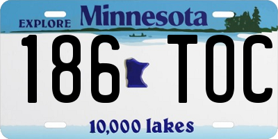 MN license plate 186TOC