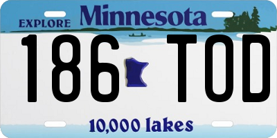 MN license plate 186TOD