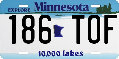 MN license plate 186TOF