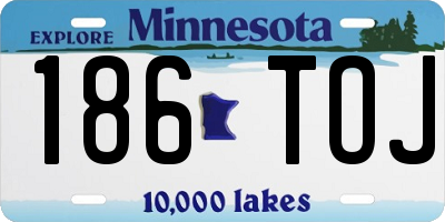 MN license plate 186TOJ