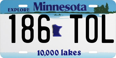 MN license plate 186TOL