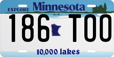 MN license plate 186TOO