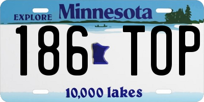 MN license plate 186TOP