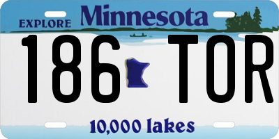 MN license plate 186TOR
