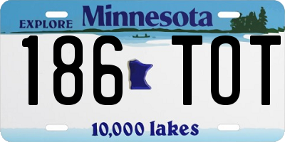 MN license plate 186TOT