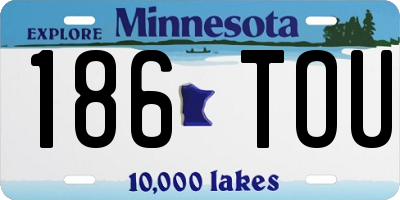 MN license plate 186TOU