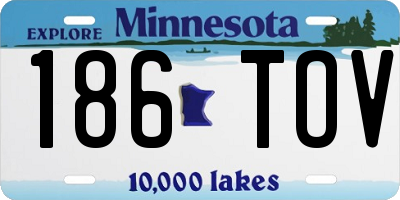 MN license plate 186TOV
