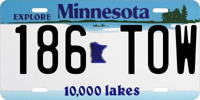 MN license plate 186TOW