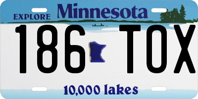 MN license plate 186TOX