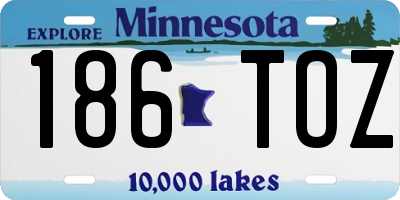 MN license plate 186TOZ