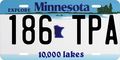 MN license plate 186TPA