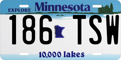 MN license plate 186TSW