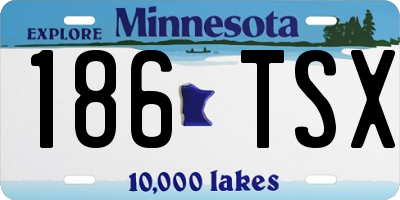 MN license plate 186TSX