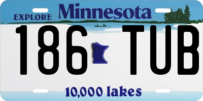 MN license plate 186TUB