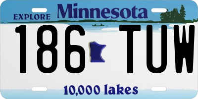 MN license plate 186TUW