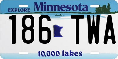MN license plate 186TWA