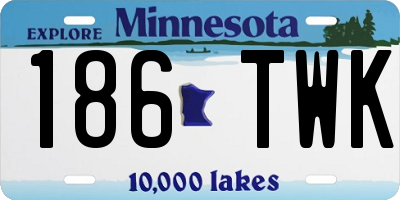 MN license plate 186TWK