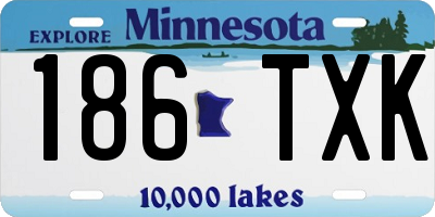 MN license plate 186TXK