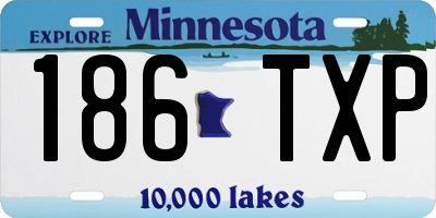 MN license plate 186TXP