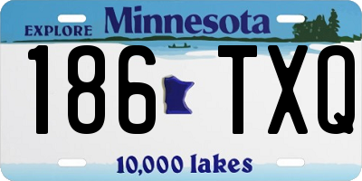MN license plate 186TXQ