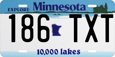 MN license plate 186TXT
