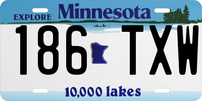 MN license plate 186TXW
