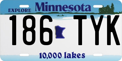 MN license plate 186TYK