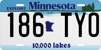 MN license plate 186TYO