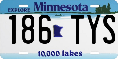 MN license plate 186TYS