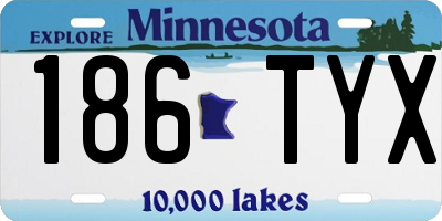 MN license plate 186TYX