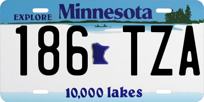 MN license plate 186TZA