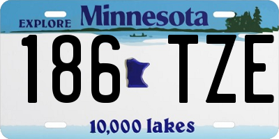 MN license plate 186TZE