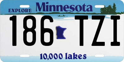 MN license plate 186TZI