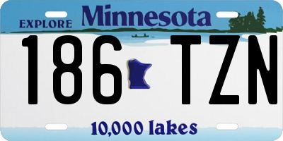MN license plate 186TZN