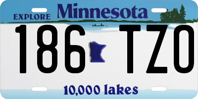 MN license plate 186TZO