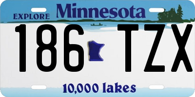 MN license plate 186TZX